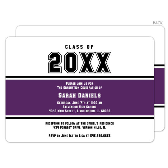 Purple Band Class Of Graduation Invitations